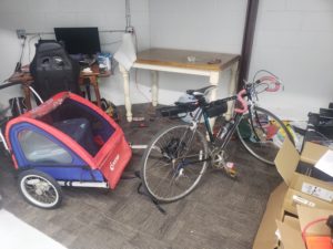 My bike and trailer in my studio